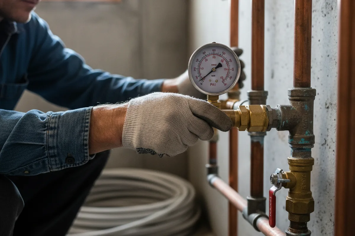 Pressure testing a repaired line during Water Line Repair in Outlook