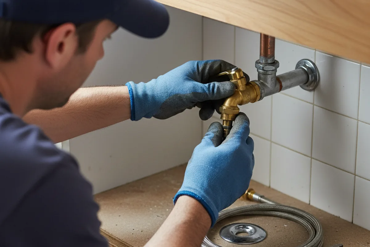 Shutoff valve and fitting work during Emergency Plumbing in Outlook